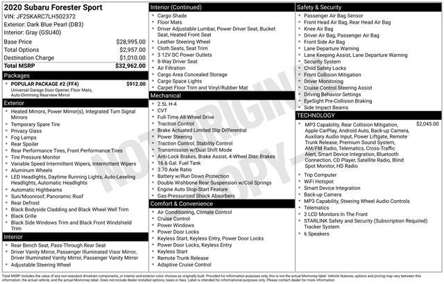 2020 Subaru Forester Sport