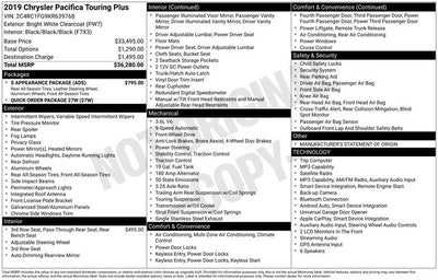 2019 Chrysler Pacifica Touring Plus
