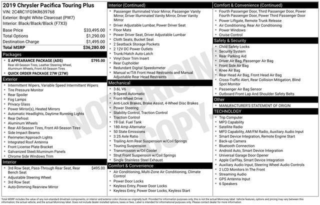 2019 Chrysler Pacifica Touring Plus