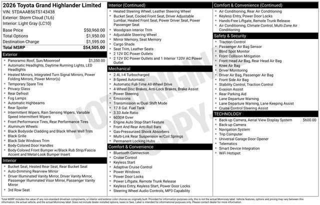 2026 Toyota Grand Highlander Limited