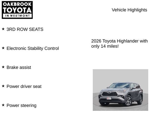 2026 Toyota Highlander XLE