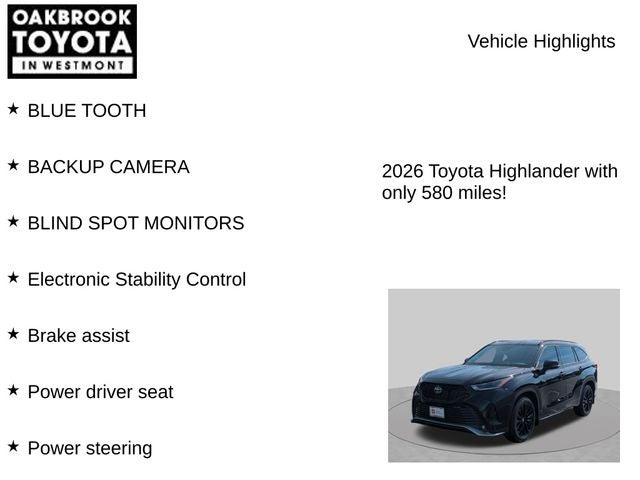 2026 Toyota Highlander XSE