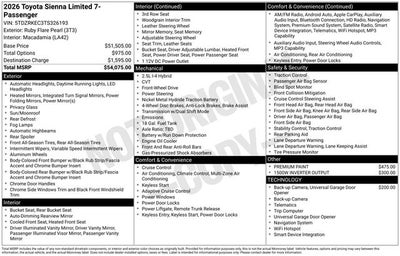2026 Toyota Sienna Limited 7 Passenger