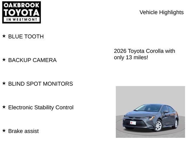 2026 Toyota Corolla LE