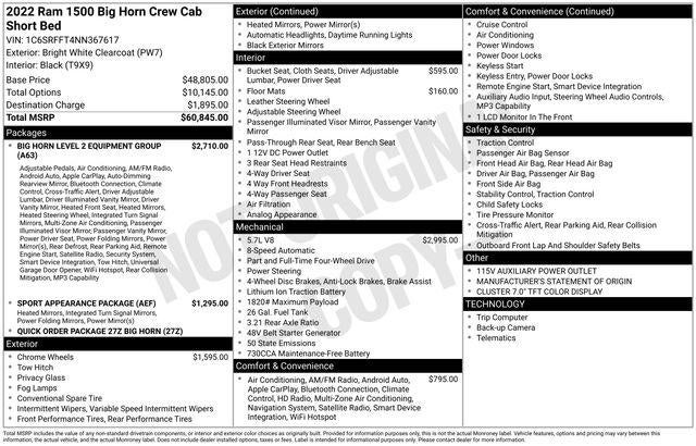 2022 RAM 1500 Big Horn/Lone Star