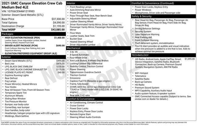 2021 GMC Canyon Elevation