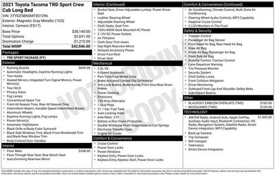 2021 Toyota TACOMA TRD SPORT TRD Sport V6