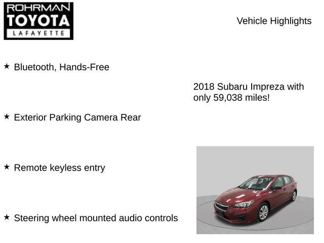2018 Subaru Impreza 2.0i