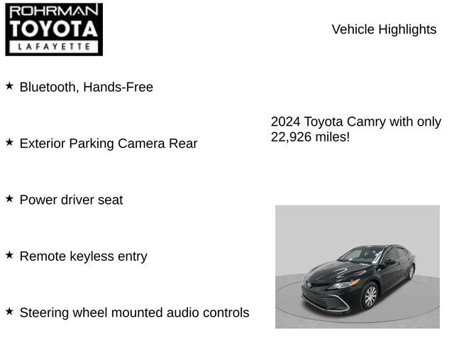 2024 Toyota Camry Hybrid LE