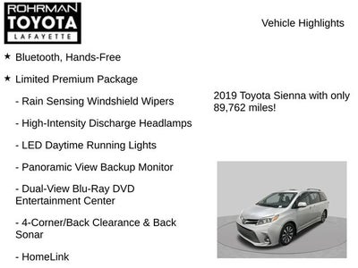 2019 Toyota Sienna Limited Premium 7 Passenger