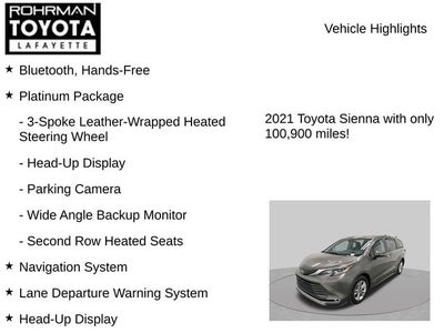 2021 Toyota Sienna Platinum 7 Passenger