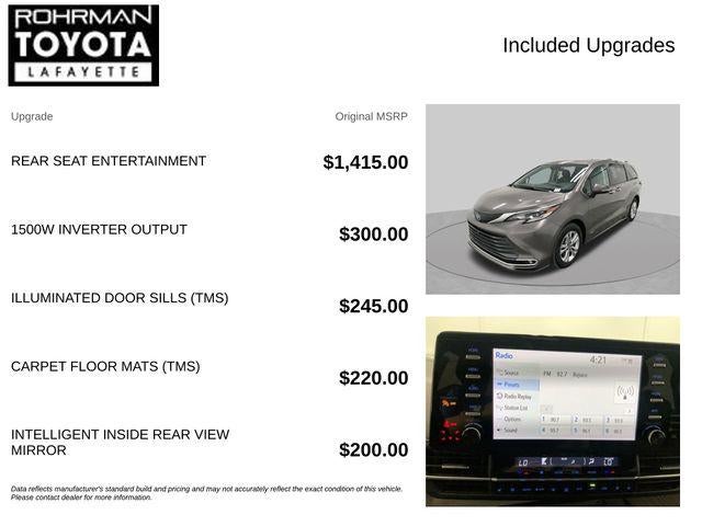2021 Toyota Sienna Platinum 7 Passenger