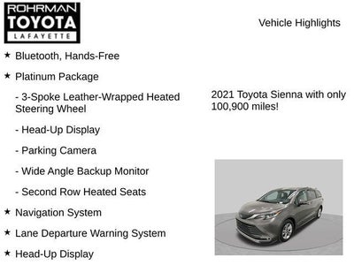 2021 Toyota Sienna Platinum 7 Passenger