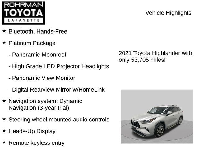 2021 Toyota Highlander Platinum