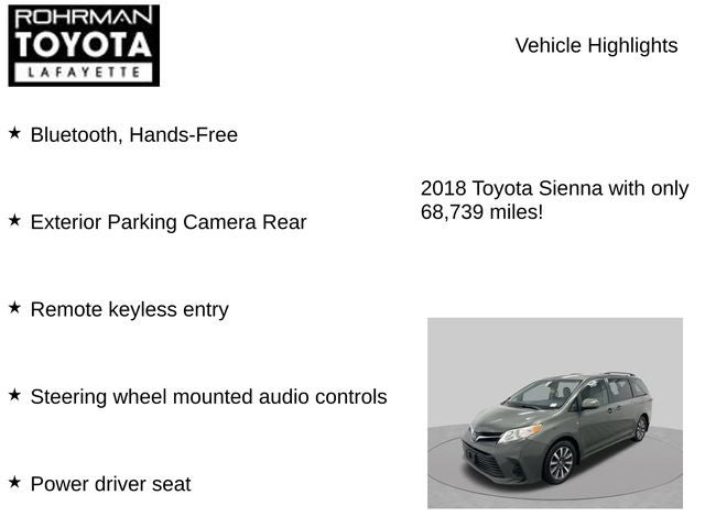 2018 Toyota Sienna LE 7 Passenger