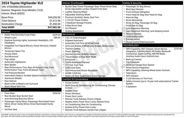 2024 Toyota Highlander XLE