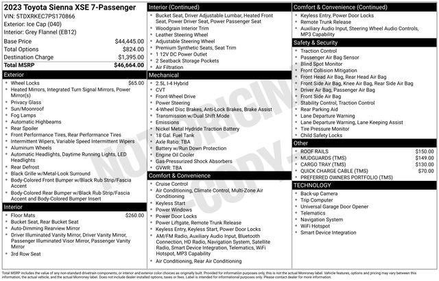 2023 Toyota Sienna XSE 7 Passenger