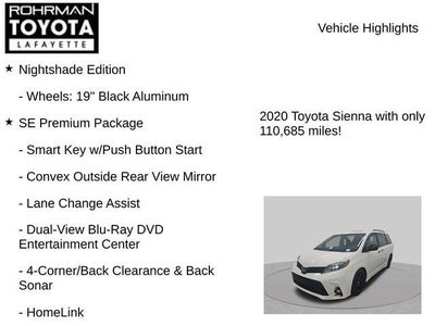 2020 Toyota Sienna SE Premium 8 Passenger