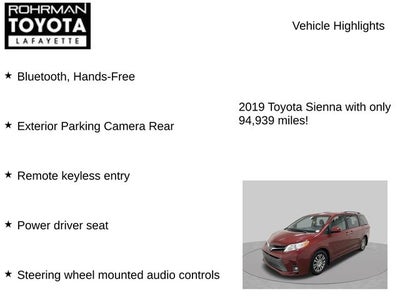 2019 Toyota Sienna XLE 8 Passenger