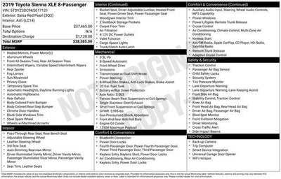 2019 Toyota Sienna XLE 8 Passenger