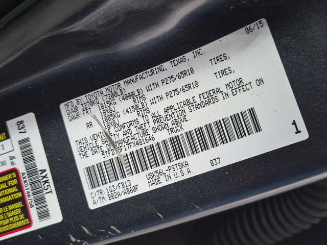 2015 Toyota TUNDRA 4X4 SR5 CrewMax