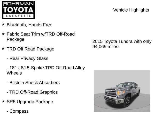 2015 Toyota TUNDRA 4X4 SR5 CrewMax