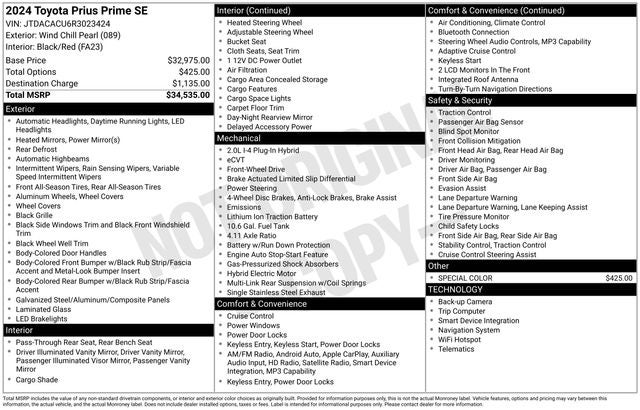 2024 Toyota Prius Prime SE