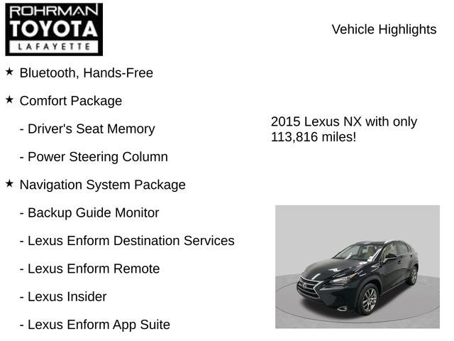 2015 Lexus NX 200t 200t