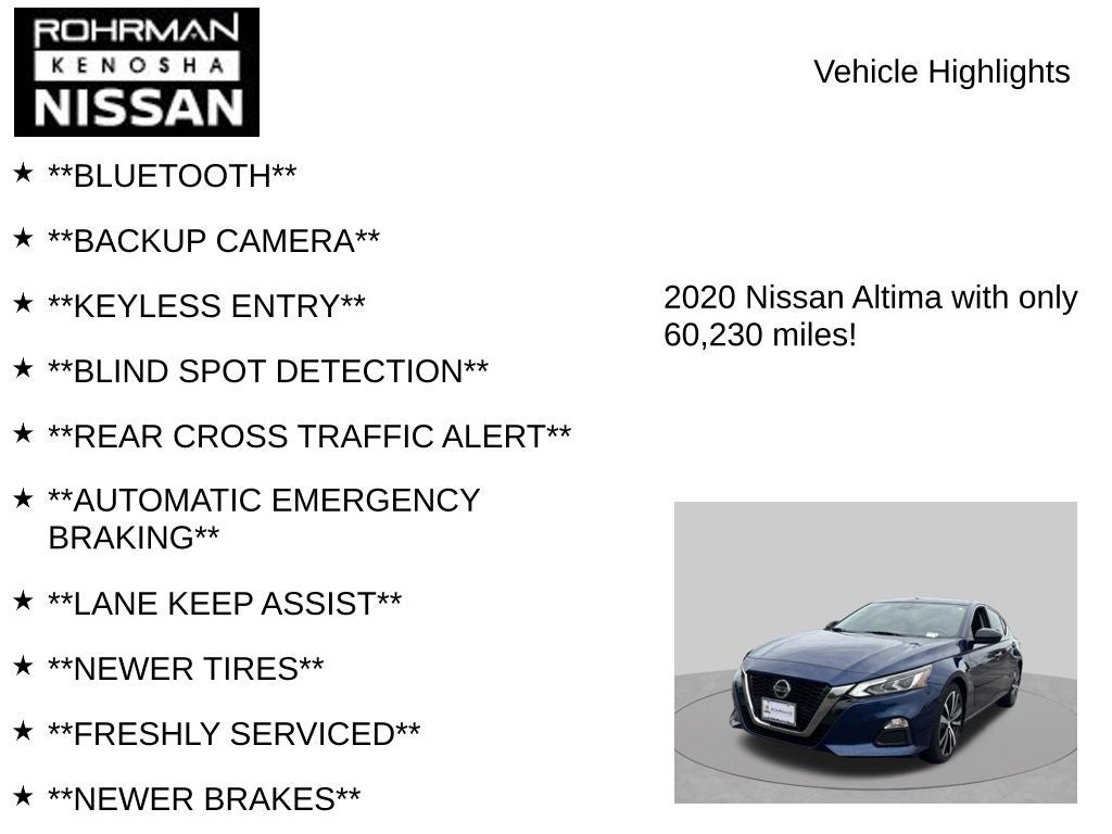 2020 Nissan Altima 2.5 SR