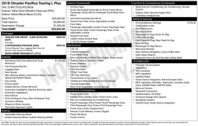 2018 Chrysler Pacifica Touring L Plus