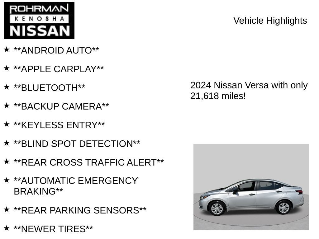 2024 Nissan Versa 1.6 S
