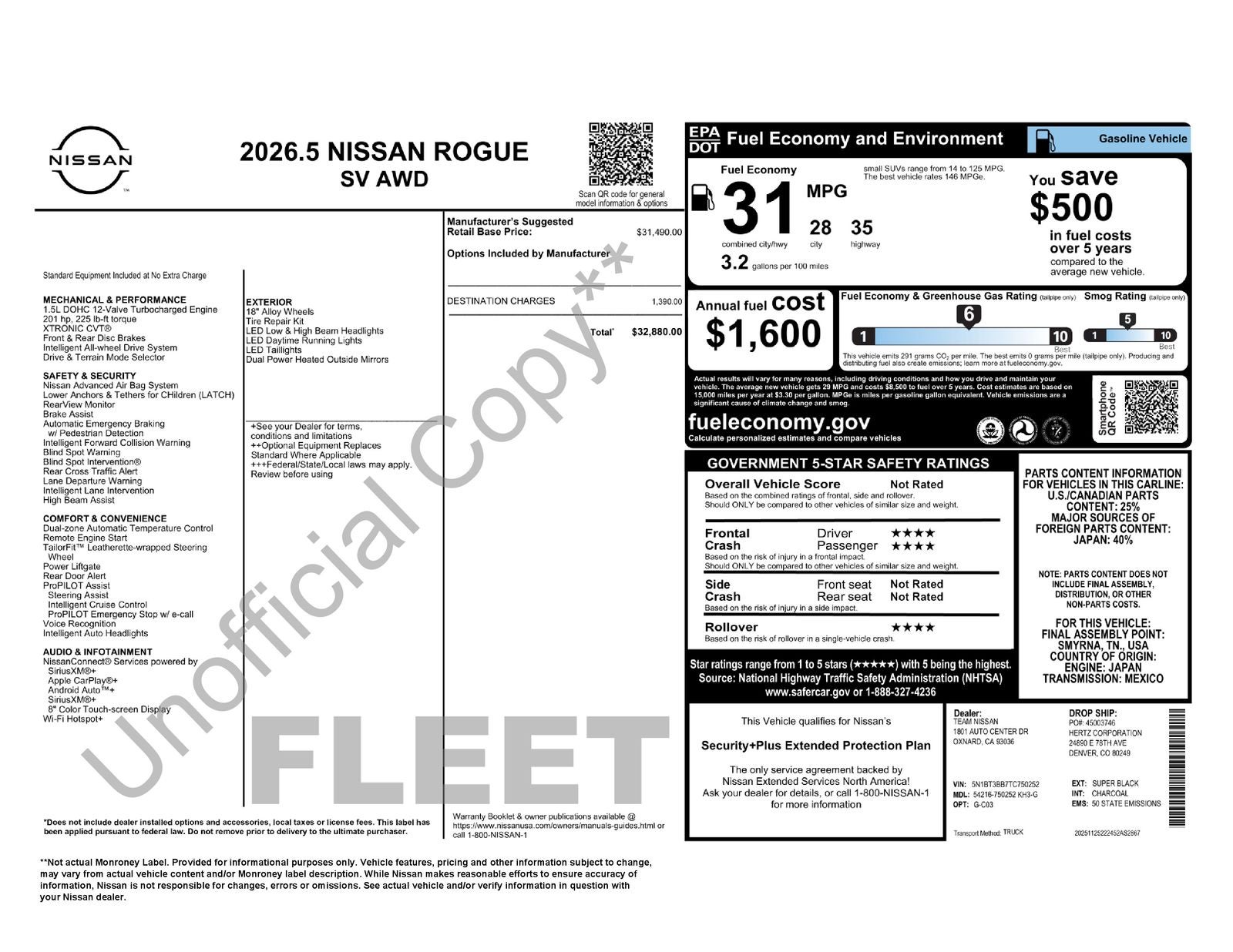 2026 Nissan Rogue SV