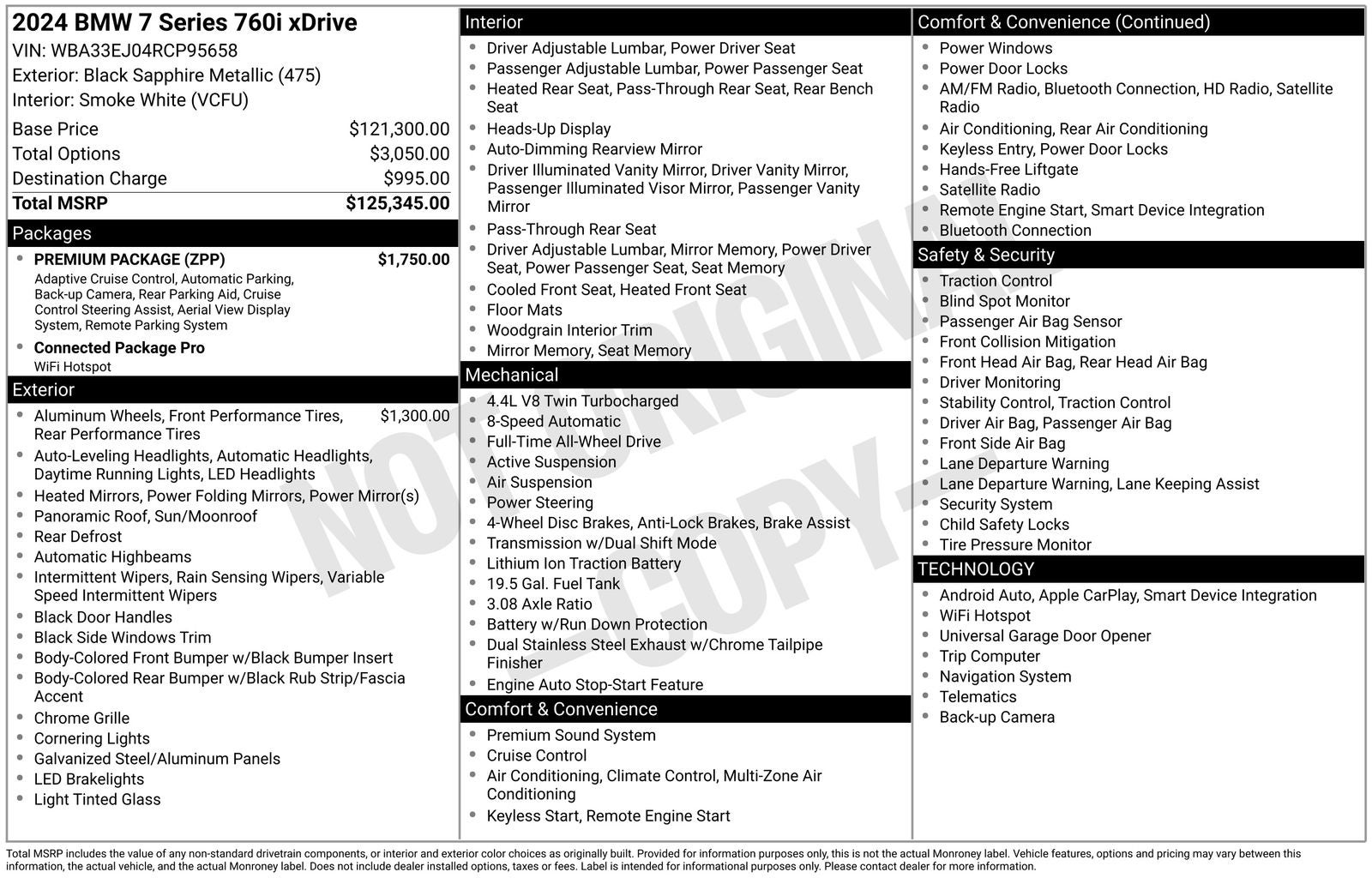 2024 BMW 7 Series 760i xDrive Premium Package M Aero