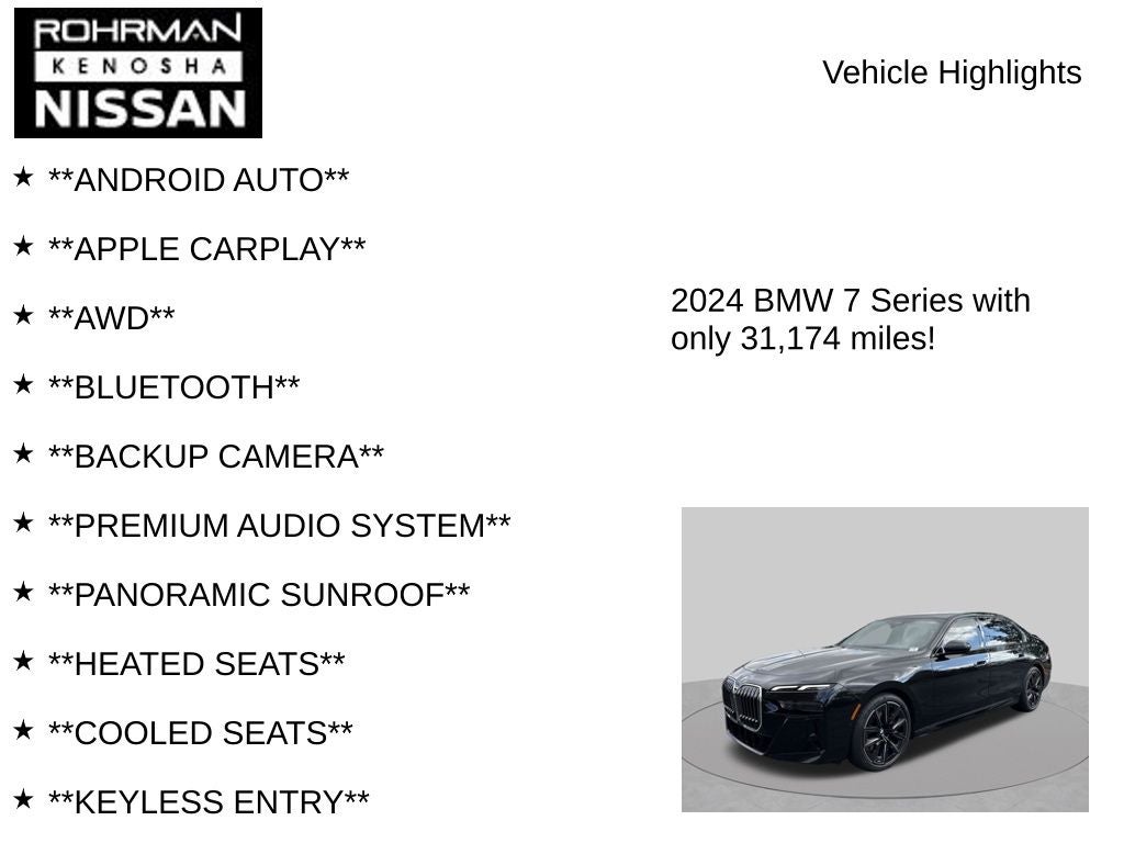 2024 BMW 7 Series 760i xDrive Premium Package M Aero