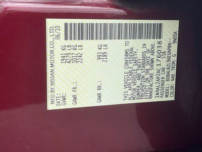 2010 Nissan Altima 2.5 SL
