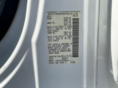 2016 Nissan NV2500 HD SV Standard Roof