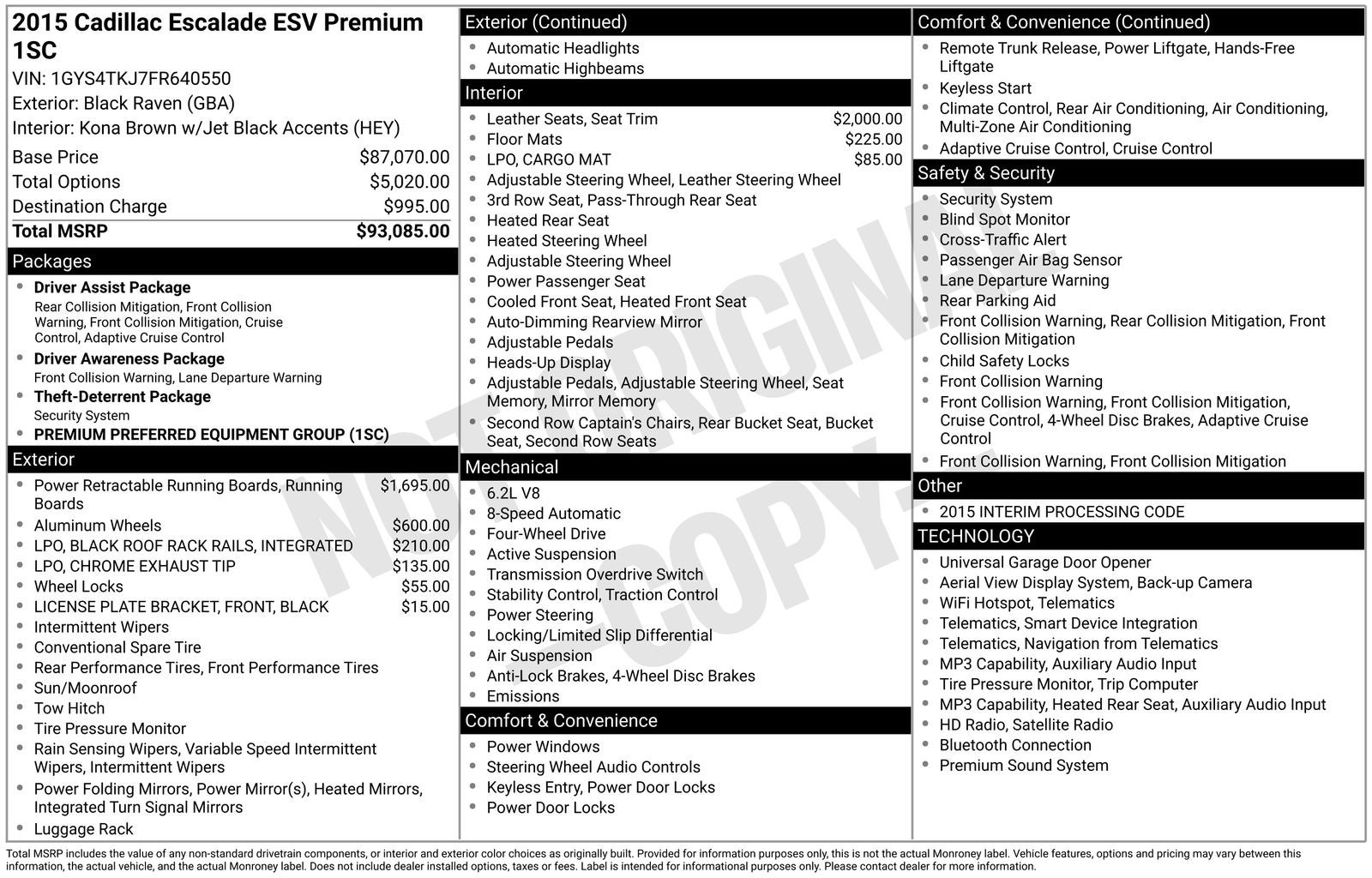 2015 Cadillac Escalade ESV Premium