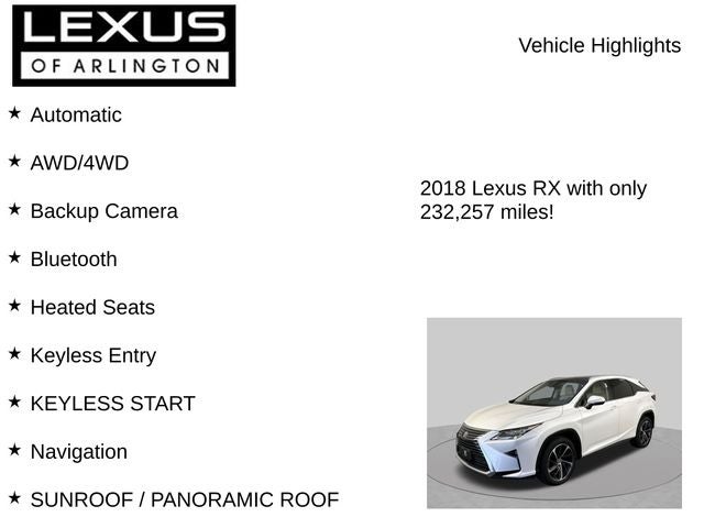2018 Lexus RX RX 350