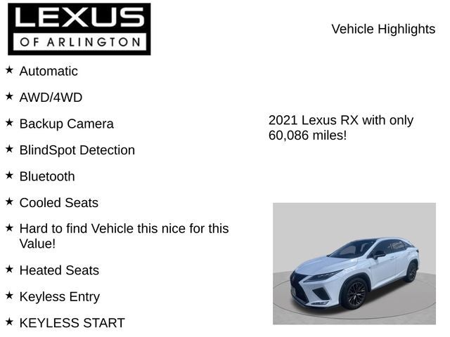 2021 Lexus RX RX 350 F SPORT Handling