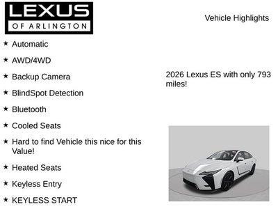 2026 Lexus ES ES 500e Luxury