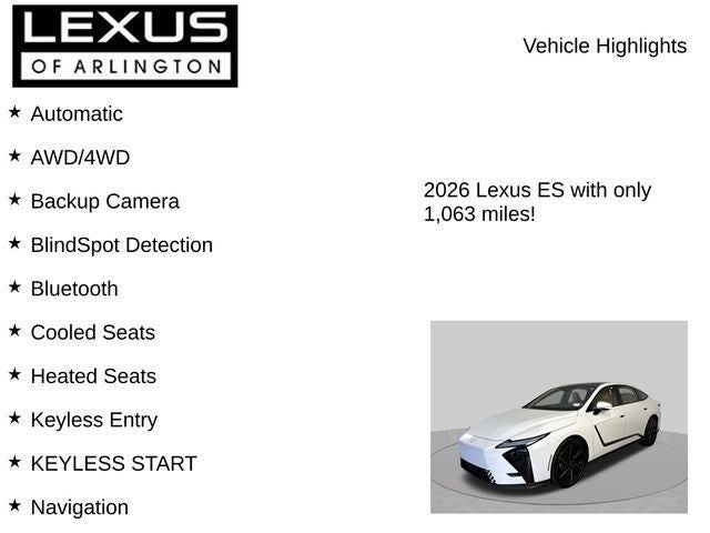 2026 Lexus ES ES 500e Luxury