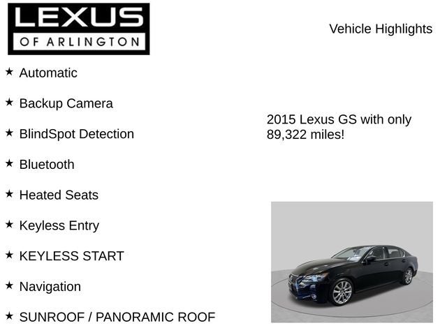 2015 Lexus GS 4dr Sdn RWD
