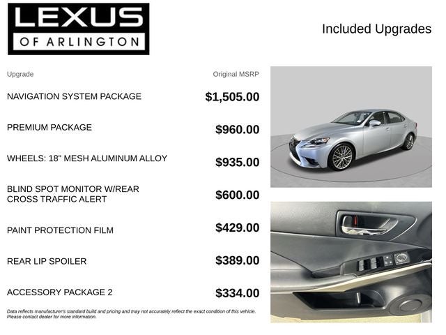 2016 Lexus IS 4dr Sdn AWD