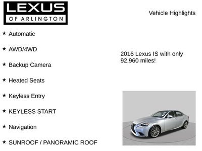 2016 Lexus IS 4dr Sdn AWD