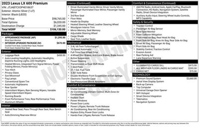 2023 Lexus LX 600 LX 600 Premium