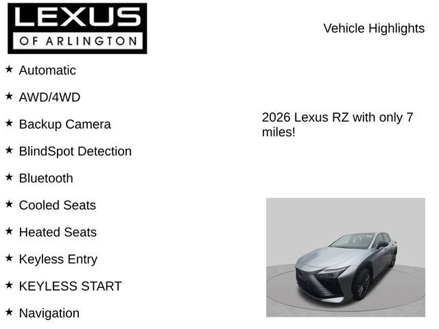2026 Lexus RZ RZ 450e Luxury