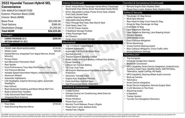 2022 Hyundai Tucson Hybrid SEL Convenience