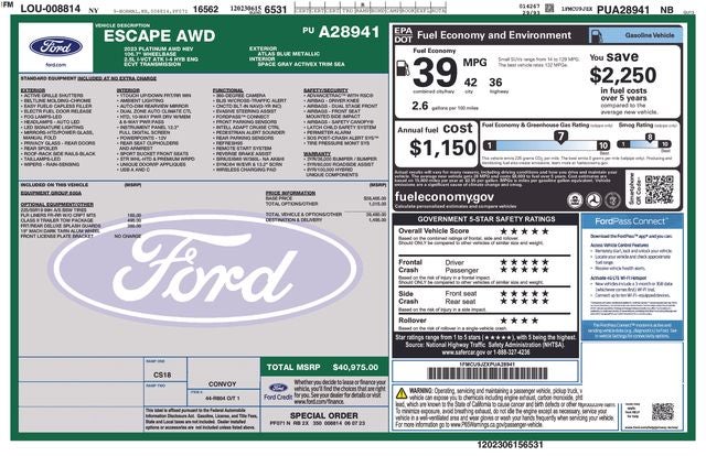 2023 Ford Escape Hybrid Platinum