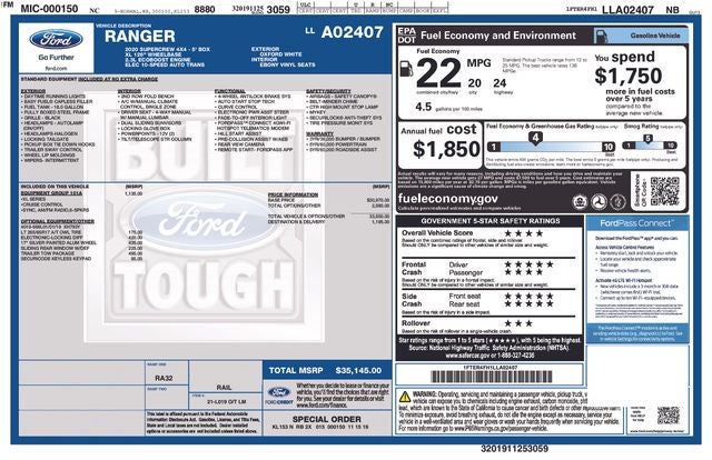 2020 Ford Ranger XL