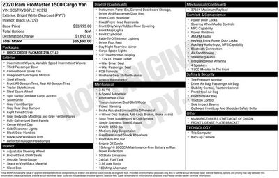2020 RAM ProMaster 1500 Base